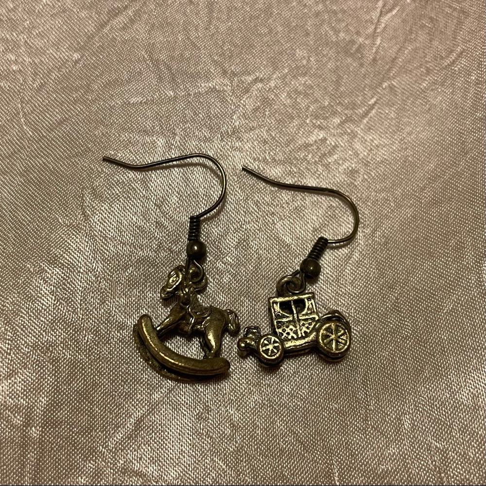 🔥2 for $25🔥MisMatched Carriage and Rocking Horse Earrings